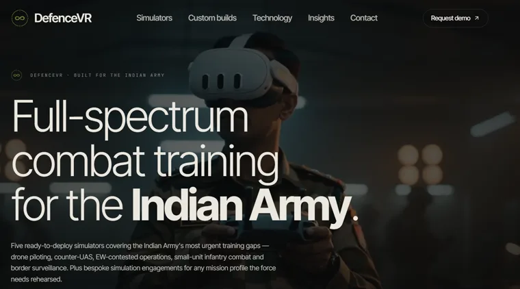 DefenceVR website preview